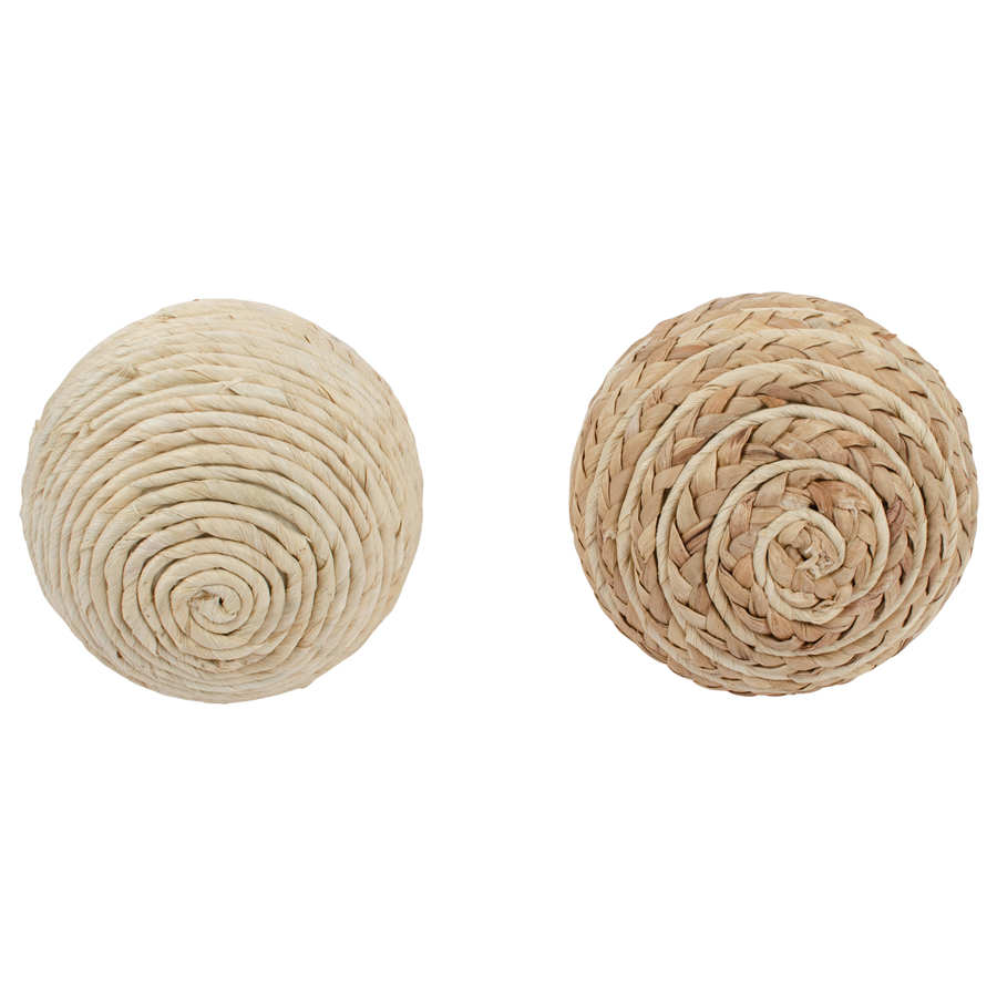 Set/2 Asst Decorative Weave Balls 14x14cm - Want Home + Gift