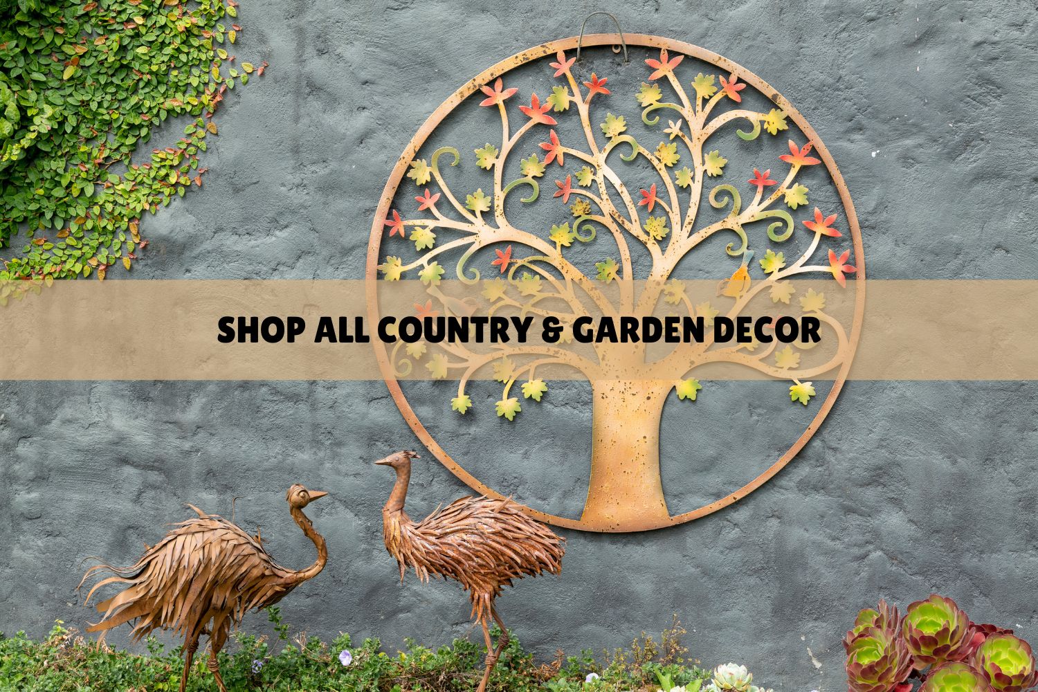 Banner SHOP COUNTRY & GARDEN DECOR